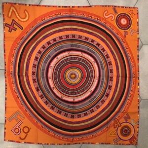 Hermes BRIGHT Oranges Tohu Bohu 2004 Silk Scarf 24FBG Hermes address in Paris